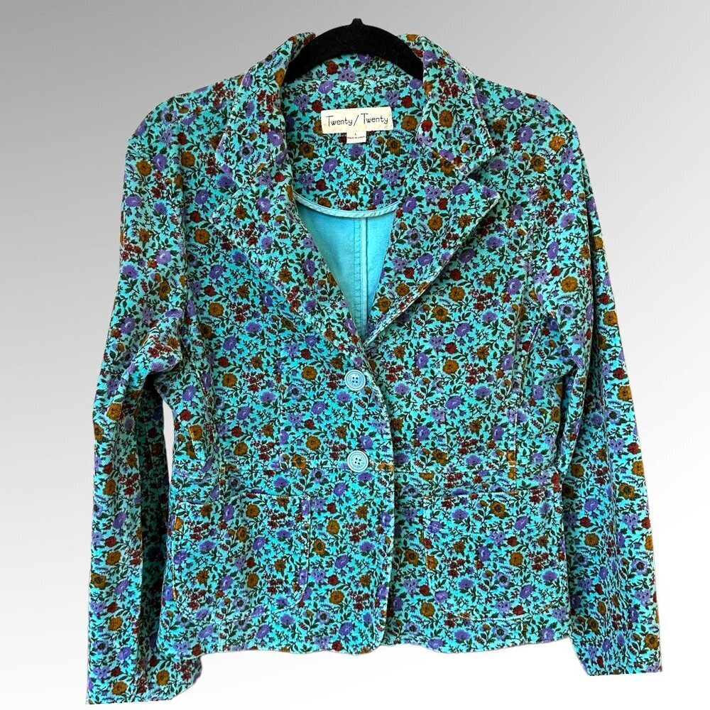 Twenty/Twenty Womens 2 button Blazer Jacket With Floral Design  Size  L